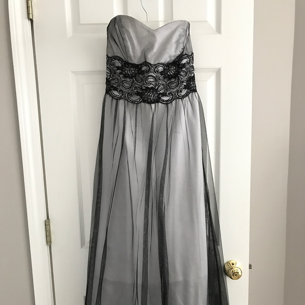 Black Sheer & Lace Prom Dress